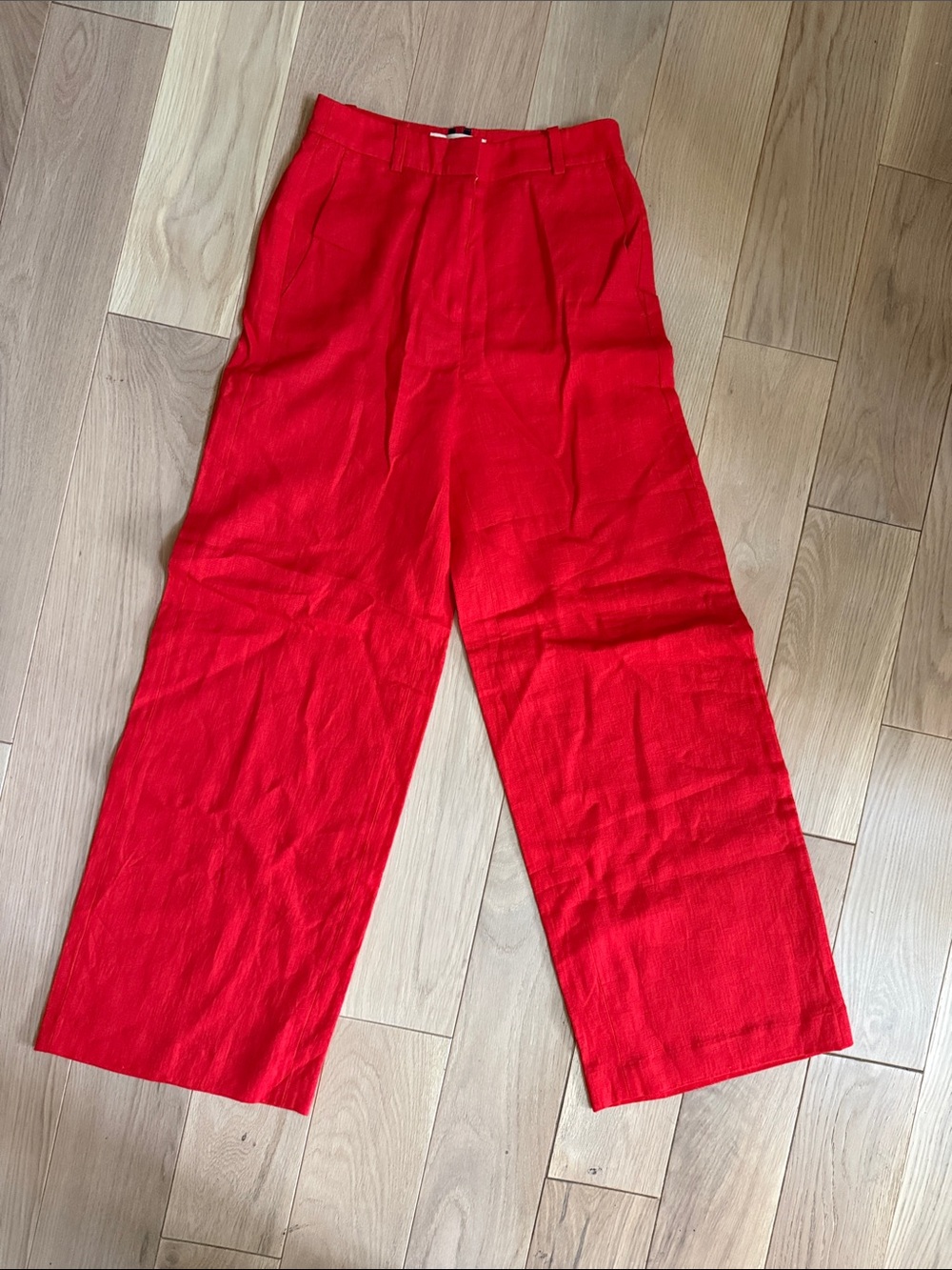 Boden Wide-Leg Red High-Waist Trousers